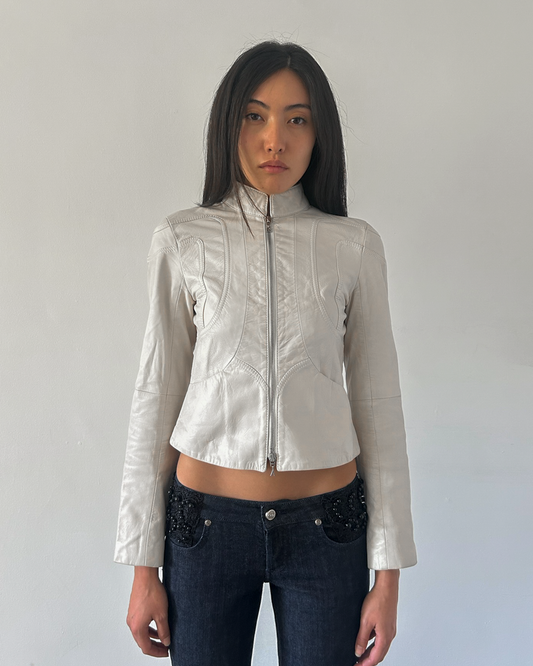 Emporio Armani Double Zip Leather Jacket