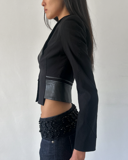 Zac Posen Cropped Leather Blazer