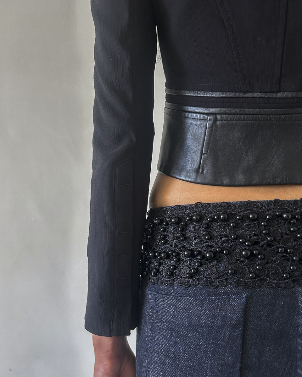 Zac Posen Cropped Leather Blazer