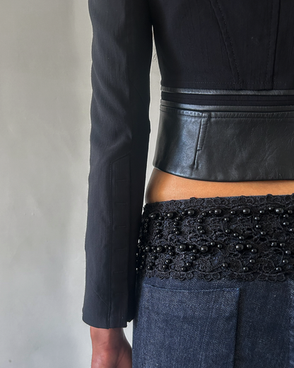 Zac Posen Cropped Leather Blazer