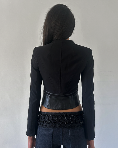 Zac Posen Cropped Leather Blazer