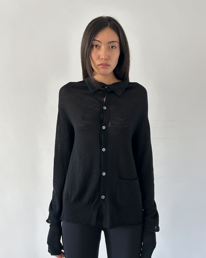 Y’s Yohji Yamamoto Asymmetrical Cowl Neck Cardigan