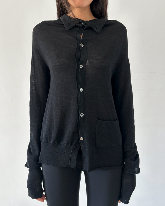 Y’s Yohji Yamamoto Asymmetrical Cowl Neck Cardigan