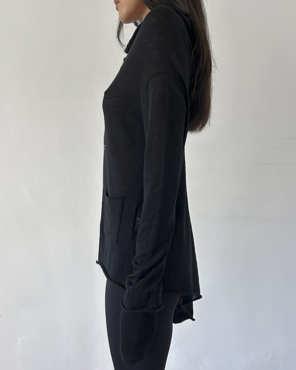 Y’s Yohji Yamamoto Asymmetrical Cowl Neck Cardigan