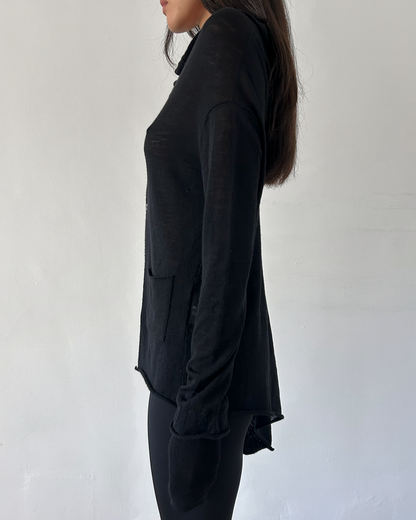 Y’s Yohji Yamamoto Asymmetrical Cowl Neck Cardigan