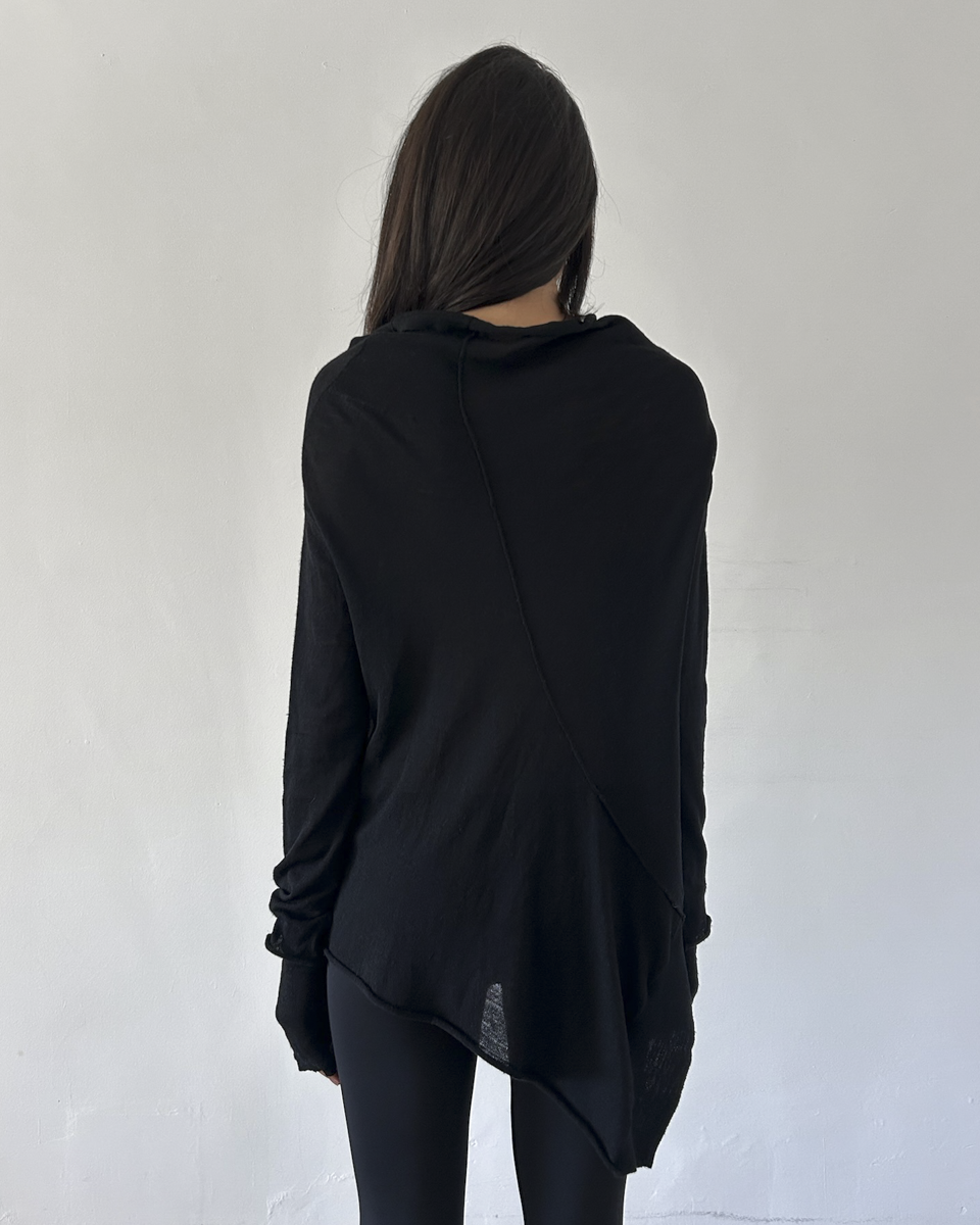 Y’s Yohji Yamamoto Asymmetrical Cowl Neck Cardigan