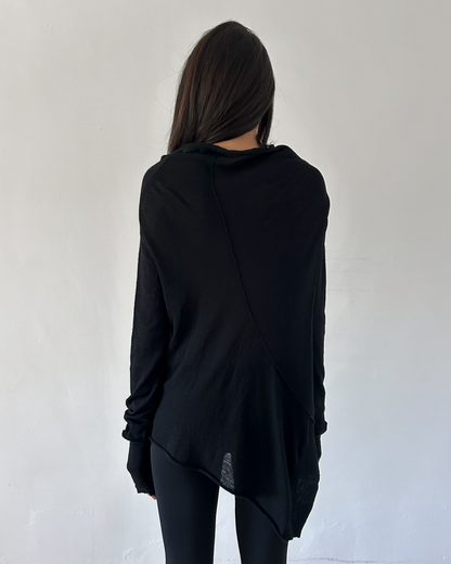 Y’s Yohji Yamamoto Asymmetrical Cowl Neck Cardigan