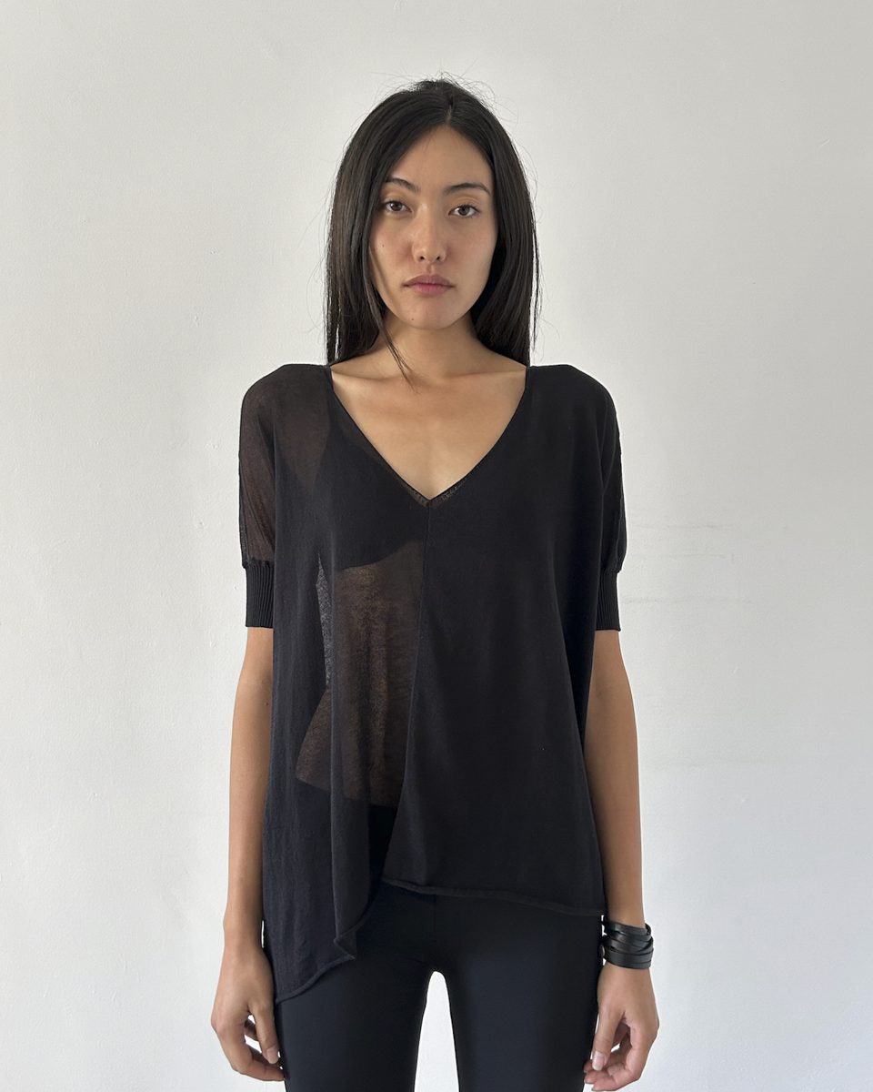 Sarah Pacini Asymmetrical Sweater Top