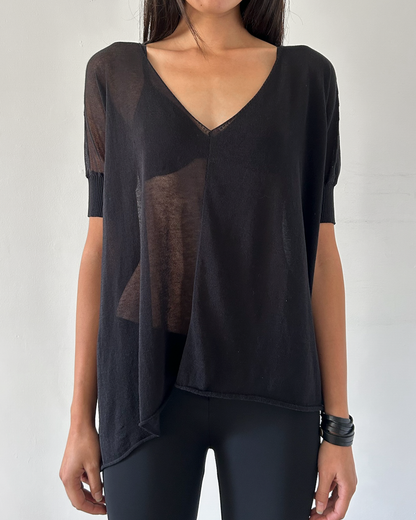 Sarah Pacini Asymmetrical Sweater Top