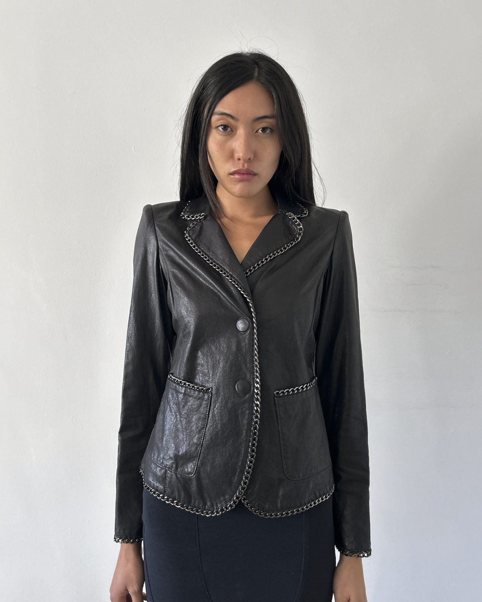 Emporio Armani Chain Leather Blazer