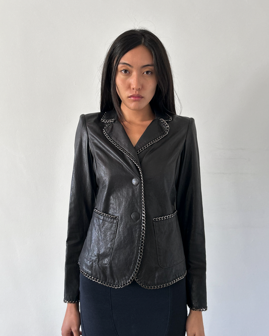 Emporio Armani Chain Leather Blazer