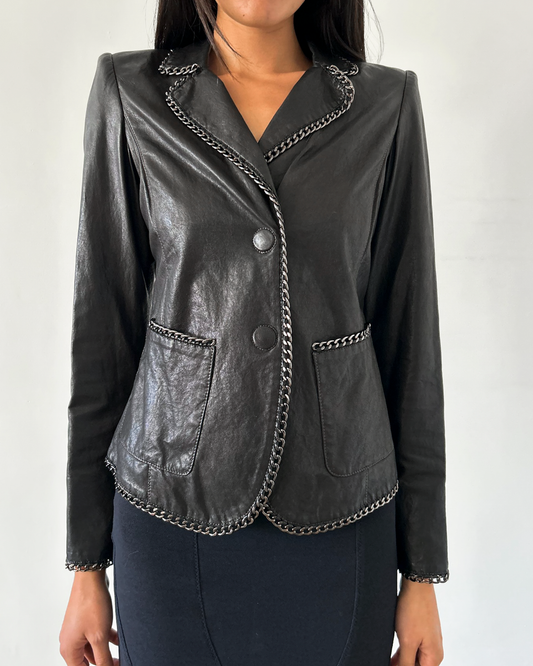 Emporio Armani Chain Leather Blazer
