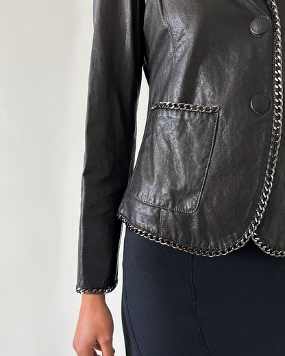 Emporio Armani Chain Leather Blazer