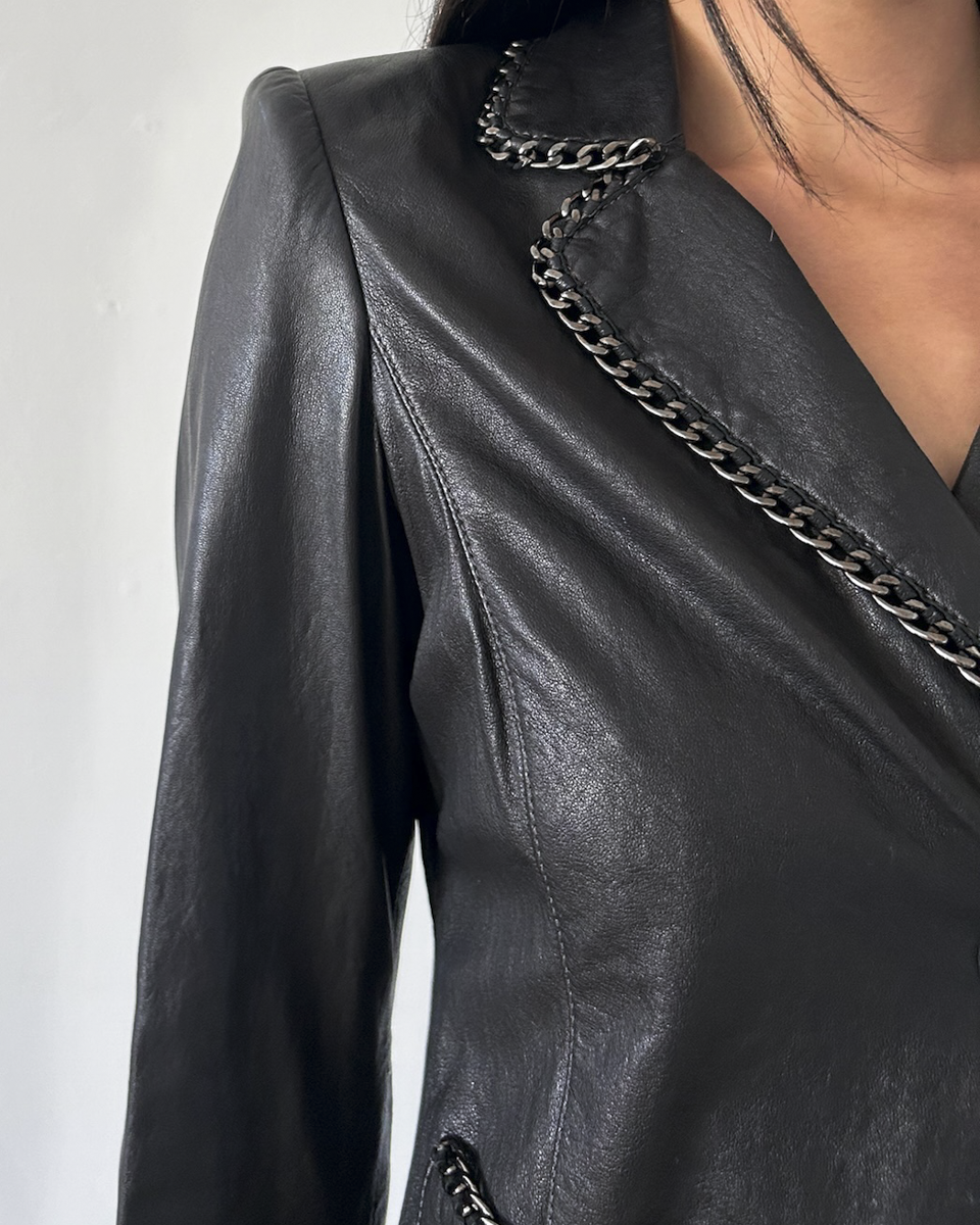 Emporio Armani Chain Leather Blazer