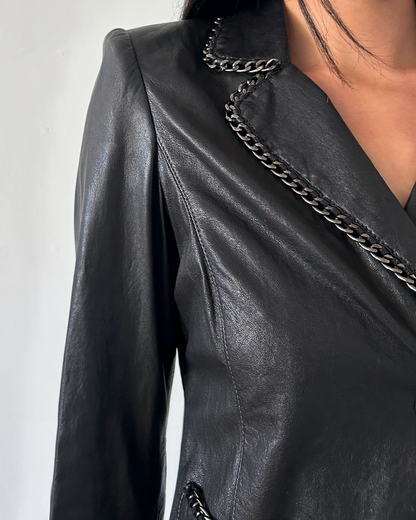 Emporio Armani Chain Leather Blazer