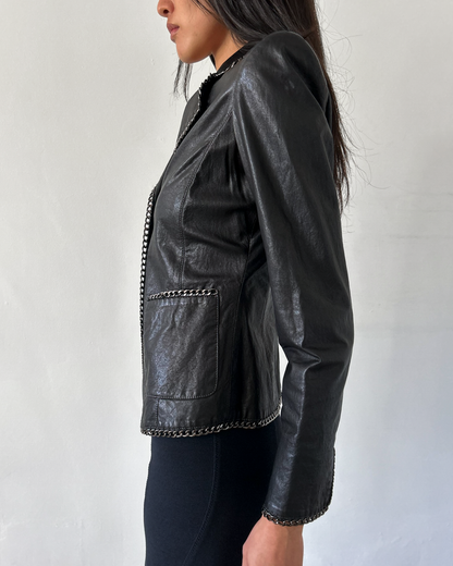 Emporio Armani Chain Leather Blazer