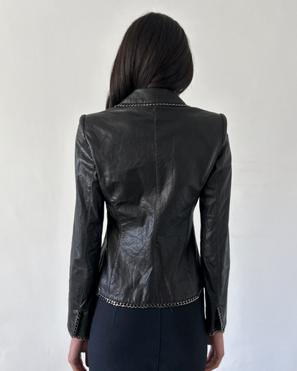 Emporio Armani Chain Leather Blazer