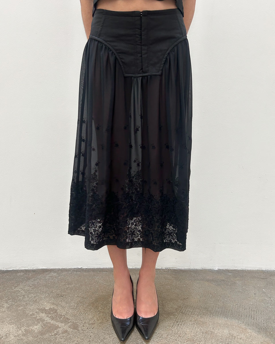 Comme des Garçons FW2001 Sheer Corset Skirt