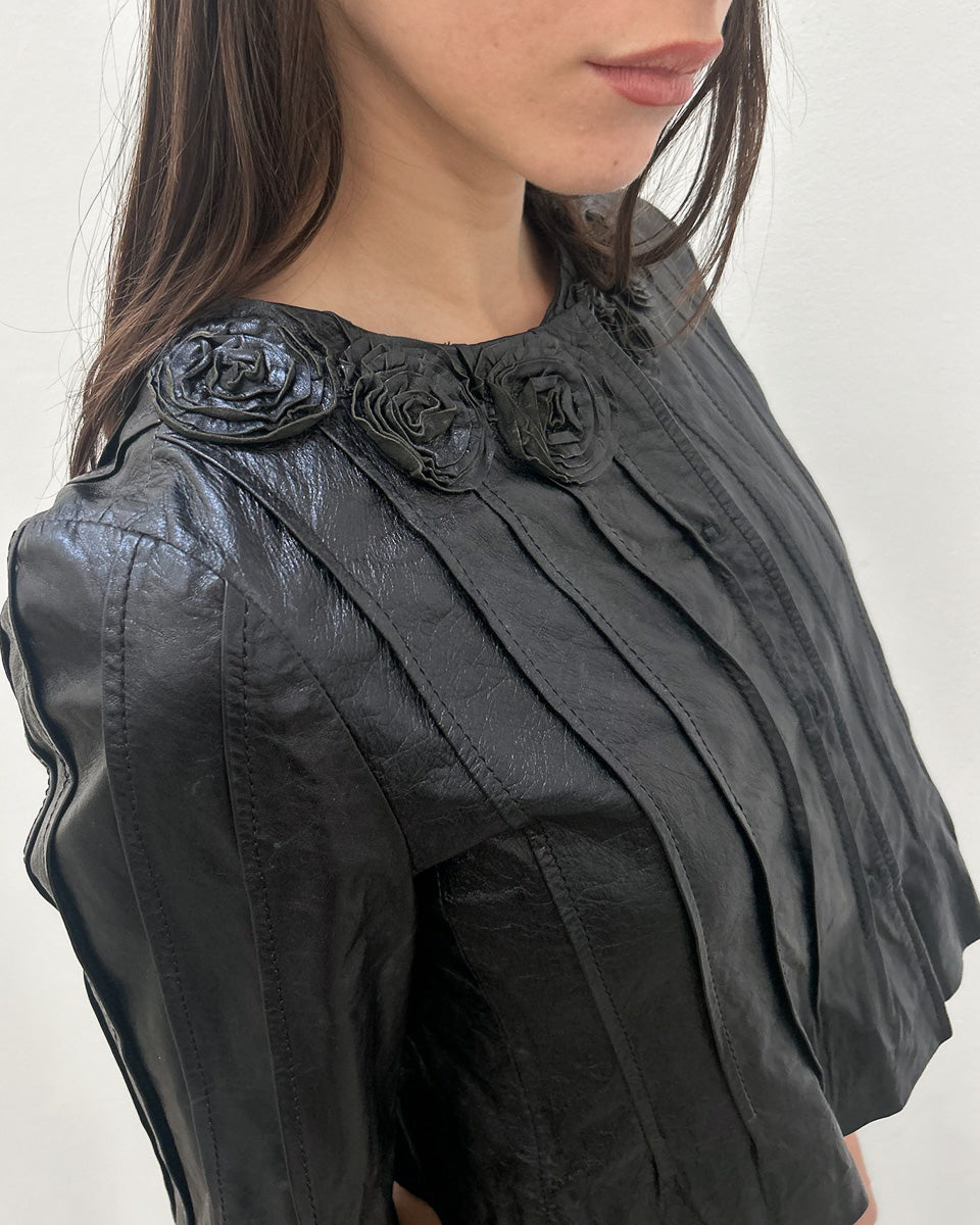 Philosophy Di Alberta Ferretti Leather Cropped Jacket