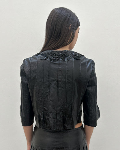 Philosophy Di Alberta Ferretti Leather Cropped Jacket