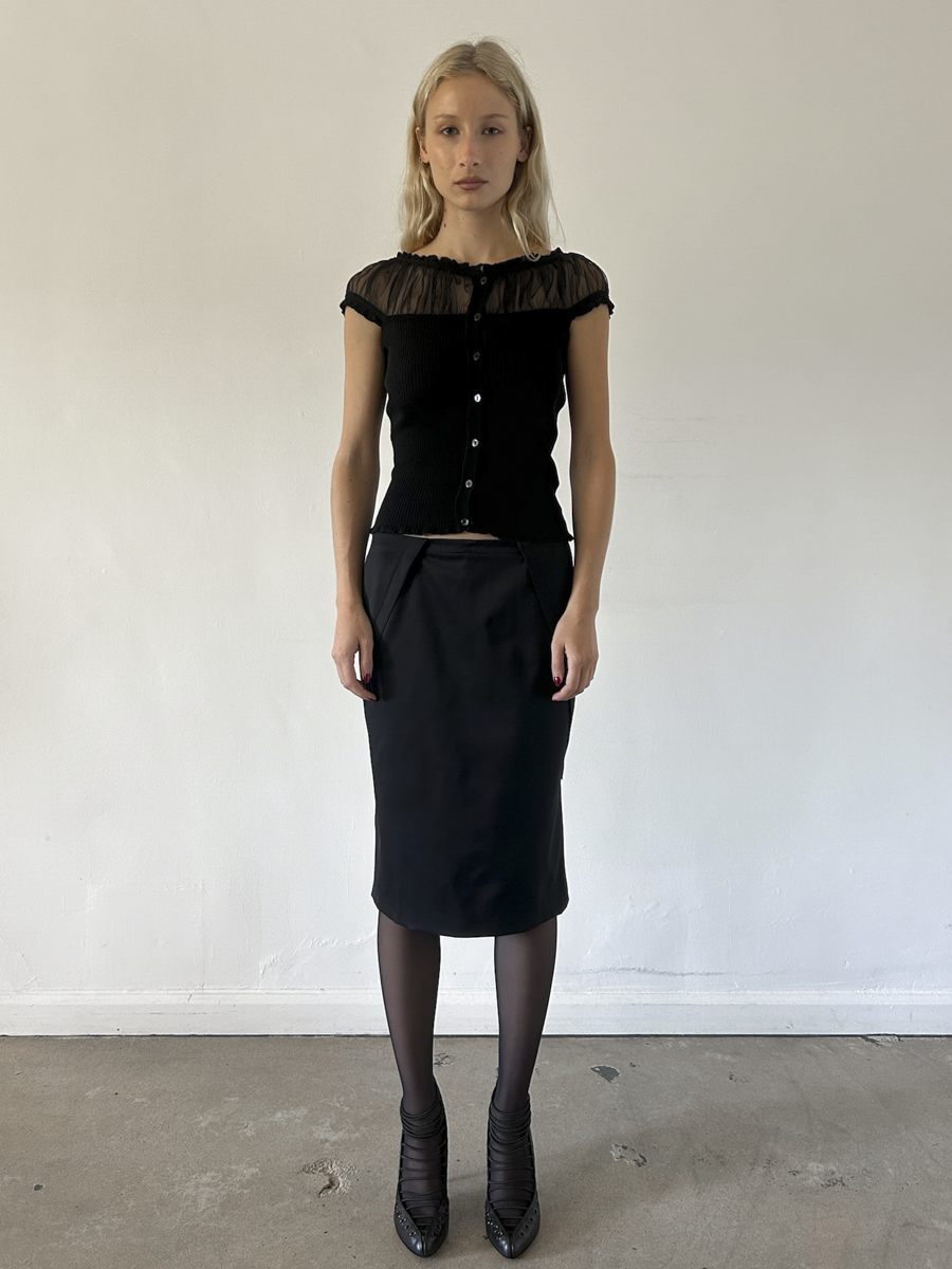 Gucci by Tom Ford 2004 Silk Pencil Skirt