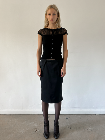 Gucci by Tom Ford 2004 Silk Pencil Skirt