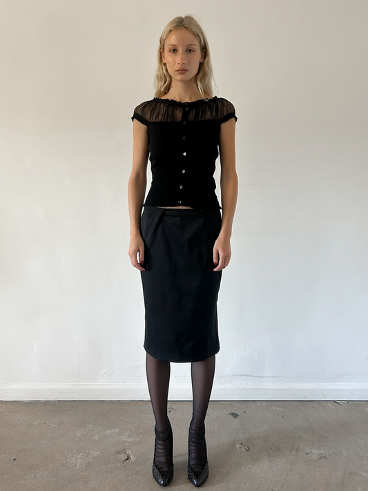 Gucci by Tom Ford 2004 Silk Pencil Skirt