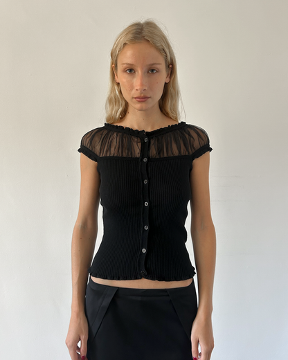 RED Valentino Sheer Button-Down Top