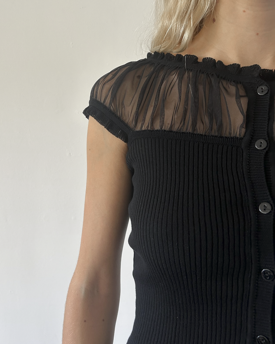 RED Valentino Sheer Button-Down Top