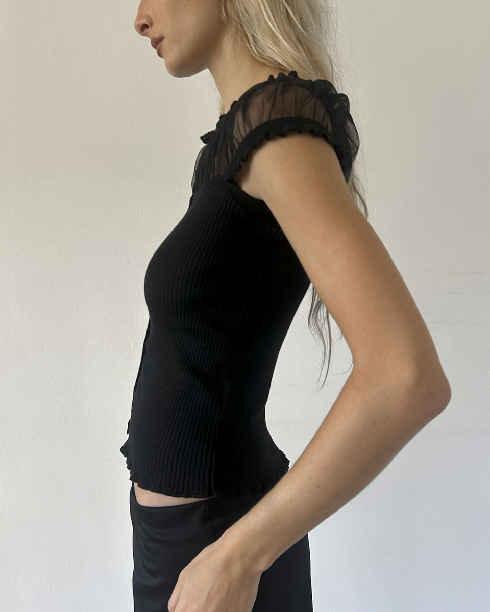 RED Valentino Sheer Button-Down Top