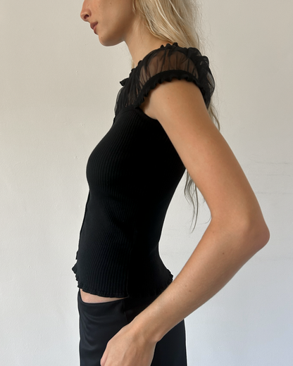 RED Valentino Sheer Button-Down Top