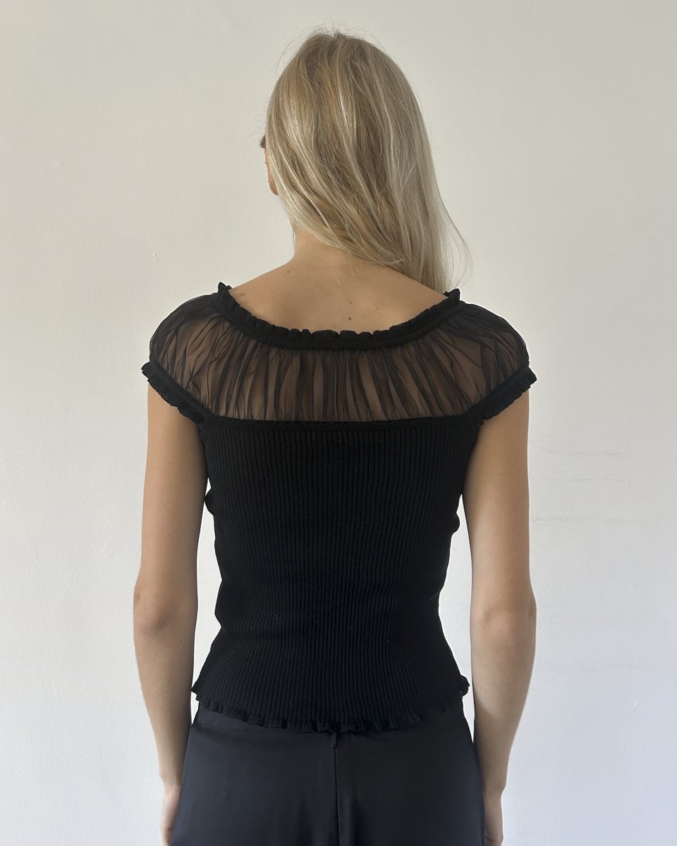 RED Valentino Sheer Button-Down Top