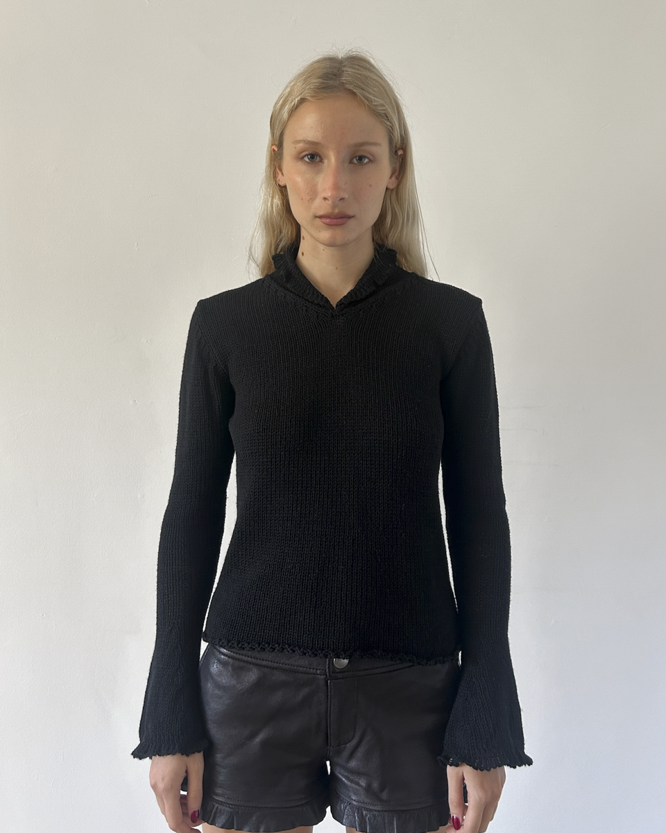 Y’s Yohji Yamamoto Ruffle Sweater