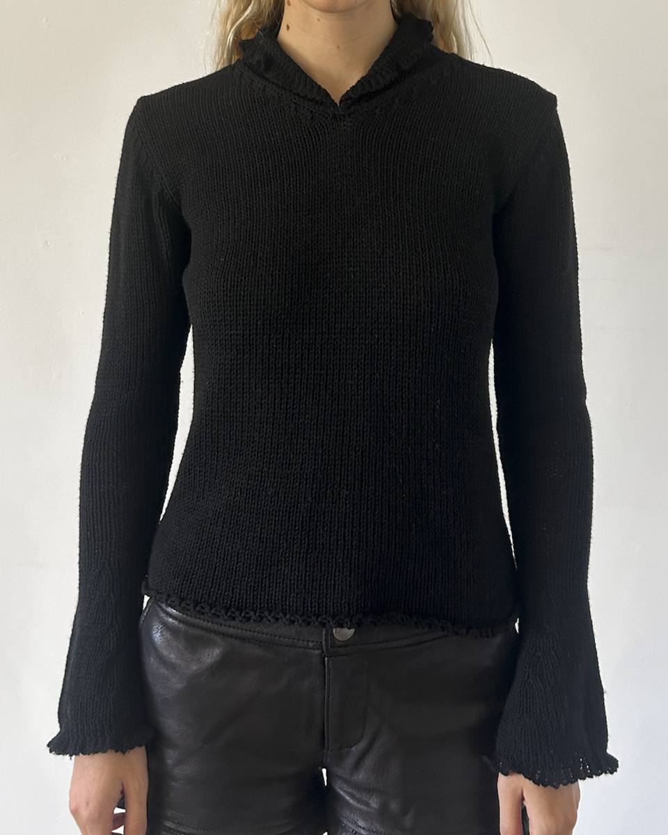 Y’s Yohji Yamamoto Ruffle Sweater
