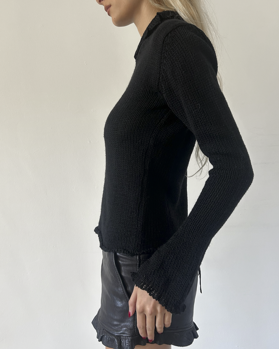 Y’s Yohji Yamamoto Ruffle Sweater