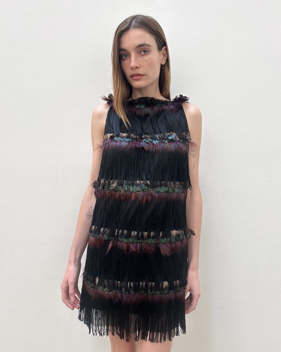 Alessandro Dell'Acqua SS2009 Fringe Feather Dress