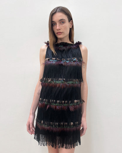Alessandro Dell'Acqua SS2009 Fringe Feather Dress