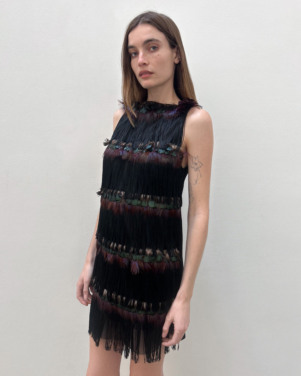 Alessandro Dell'Acqua SS2009 Fringe Feather Dress