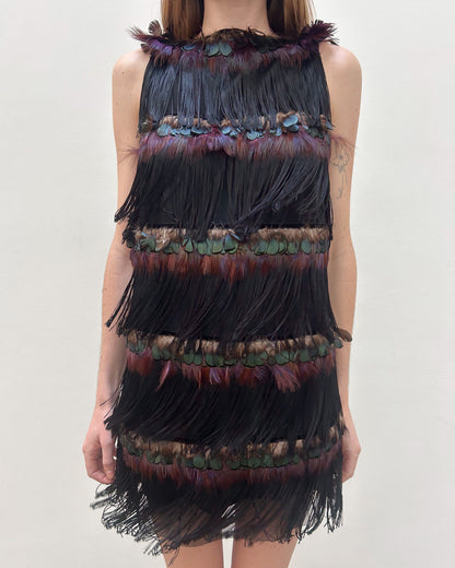Alessandro Dell'Acqua SS2009 Fringe Feather Dress