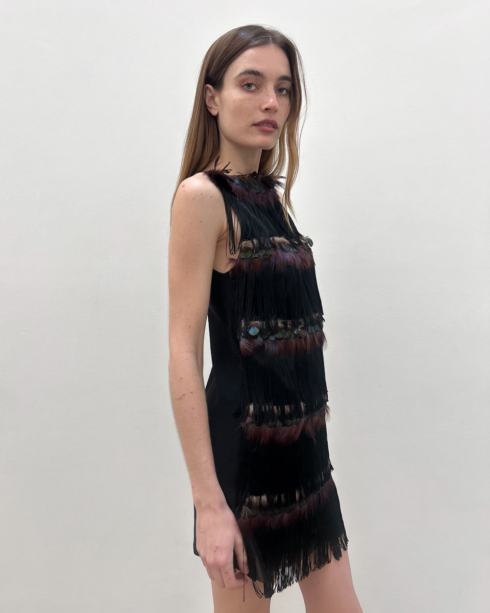 Alessandro Dell'Acqua SS2009 Fringe Feather Dress