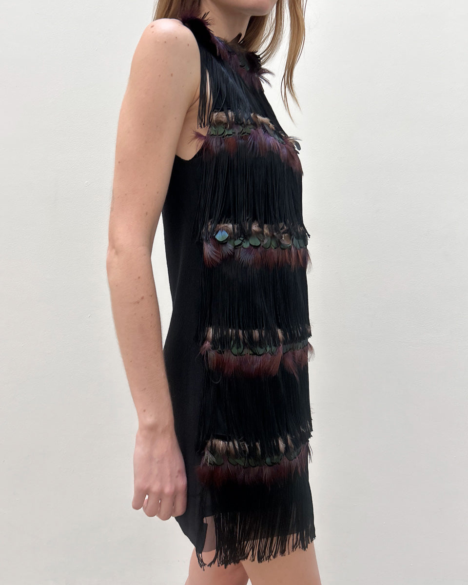 Alessandro Dell'Acqua SS2009 Fringe Feather Dress