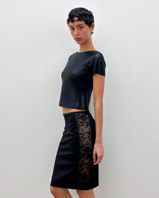 Versace Sheer Lace Penil Skirt