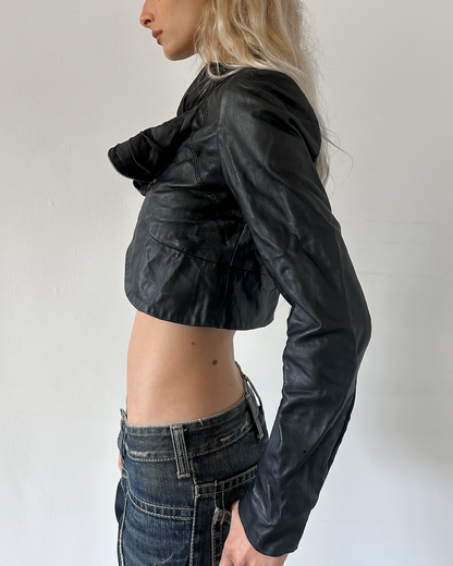 BCBG Max Azria Cropped Leather Bolero
