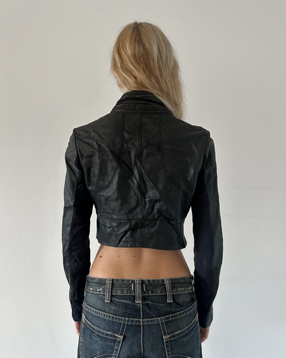 BCBG Max Azria Cropped Leather Bolero