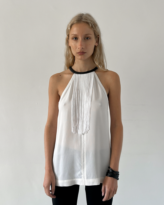 Yigal Azrouel Fringe Silk Blouse