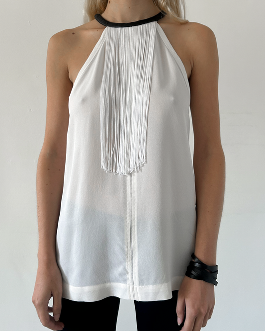 Yigal Azrouel Fringe Silk Blouse
