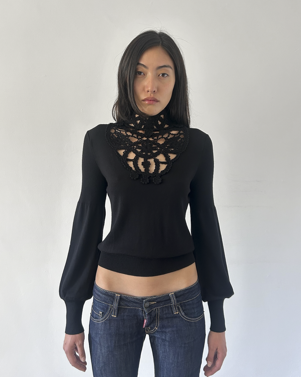 Valentino Crochet Neck Sweater