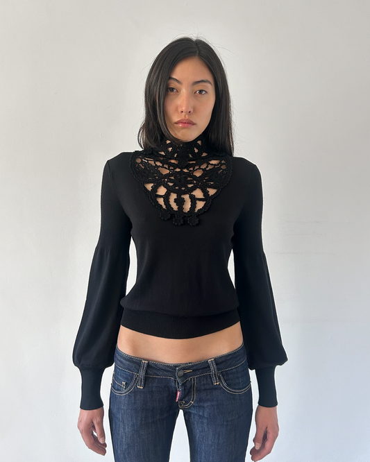 Valentino Crochet Neck Sweater
