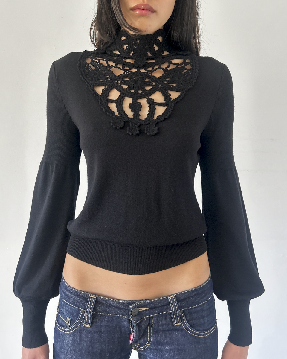 Valentino Crochet Neck Sweater