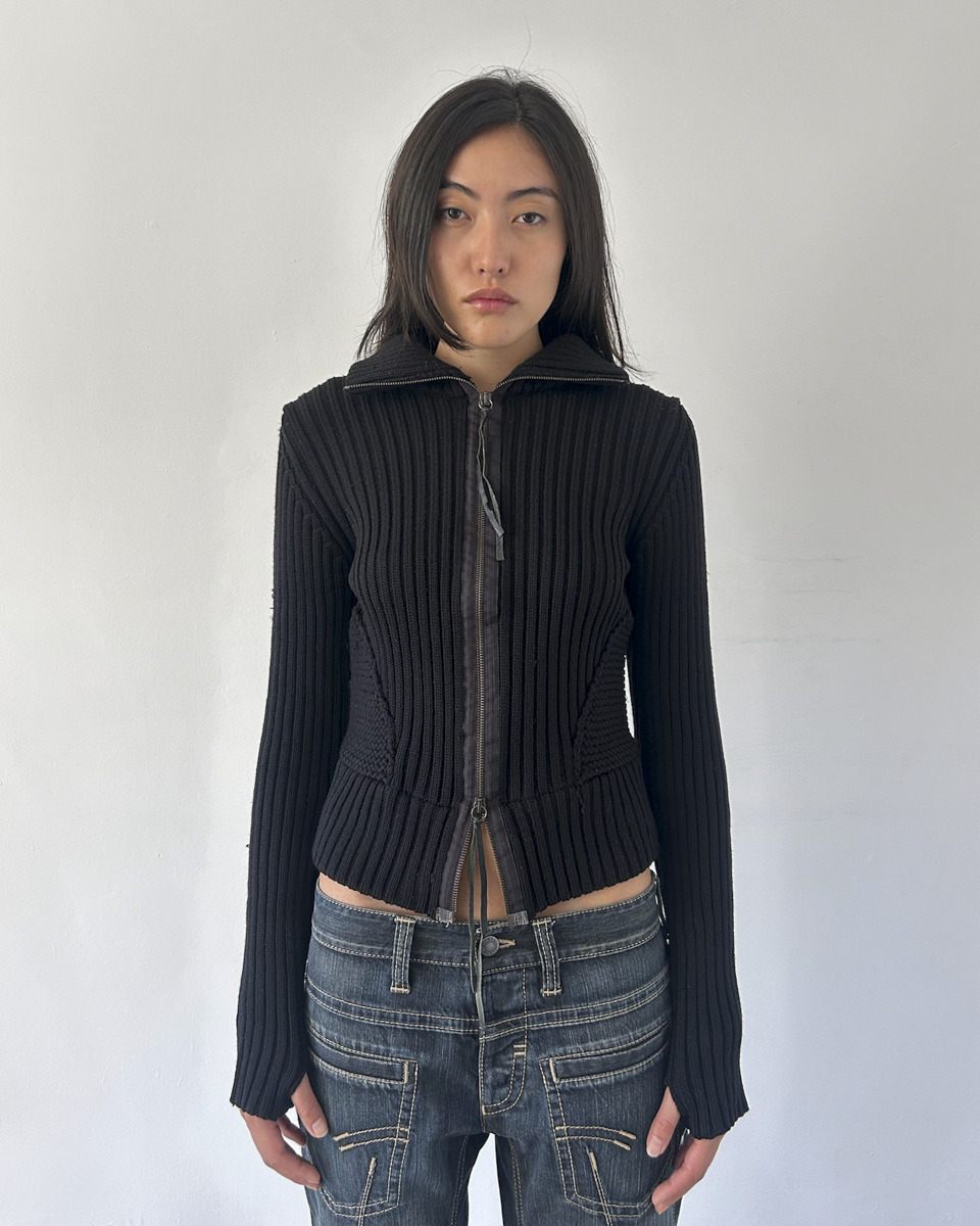 Patrizia Pepe Double Zip Knit Sweater